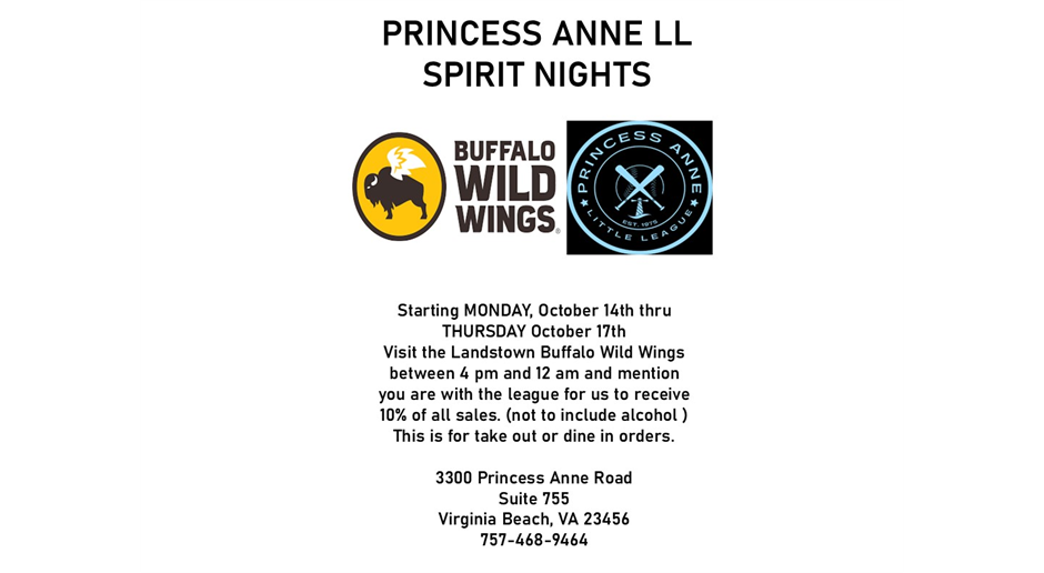 Buffalo Wild Wings Spirit Nights